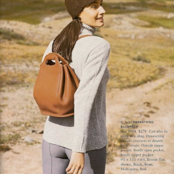 Vintage Coach Drawstring Backpack No. 9994 British Tan Leather main image 5